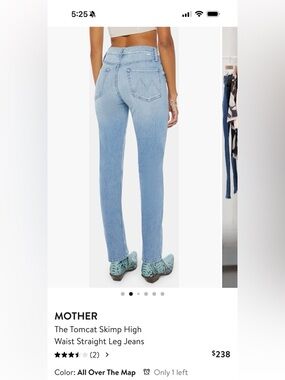 MOTHER Blue Straight-Leg Jeans